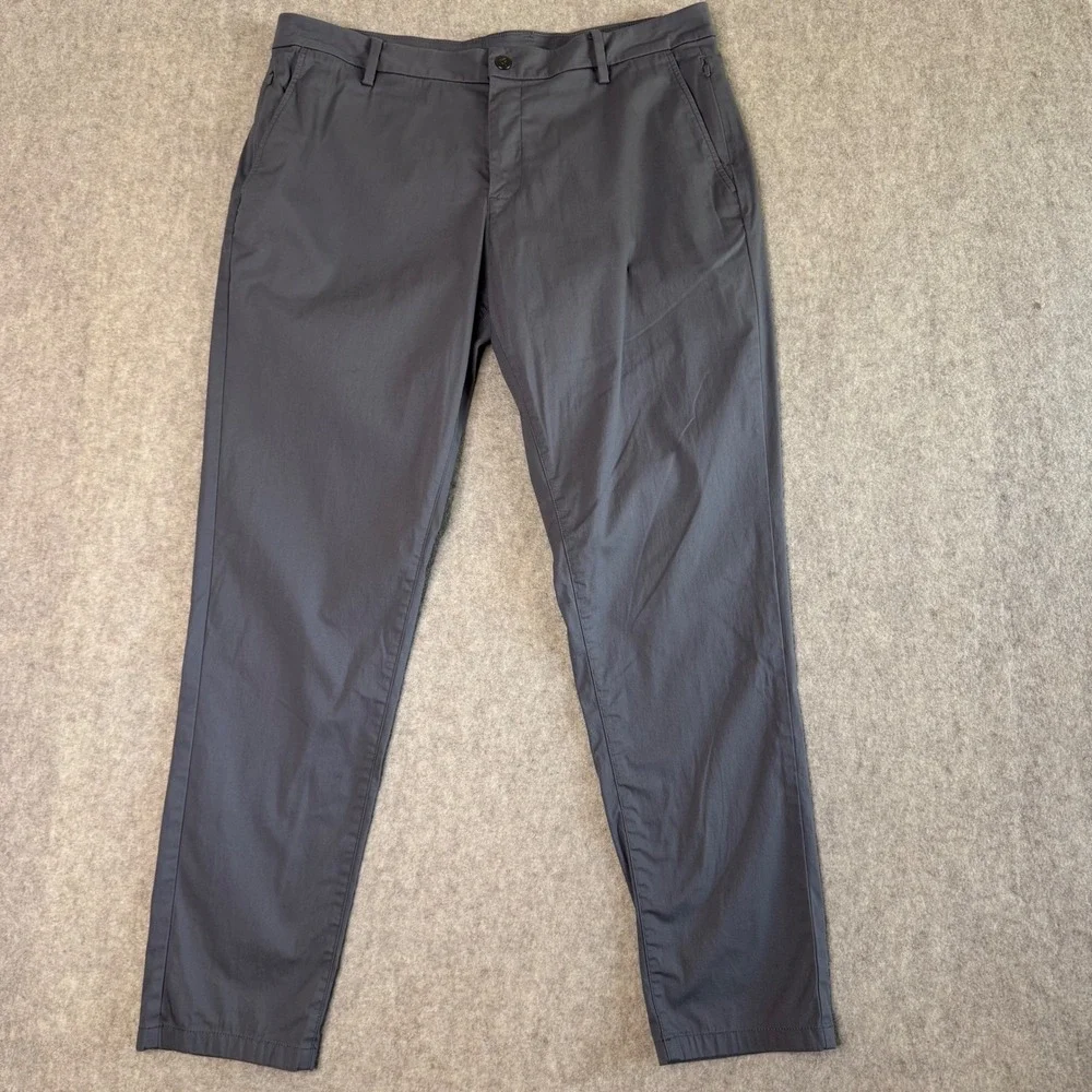 Birddogs Boomstick Pants Mens 38x32 Gray Tapered Chino Lined Golf Performance